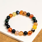 Fortune Jewel Natural Colorful Chalcedony Agate Harmony Bracelet