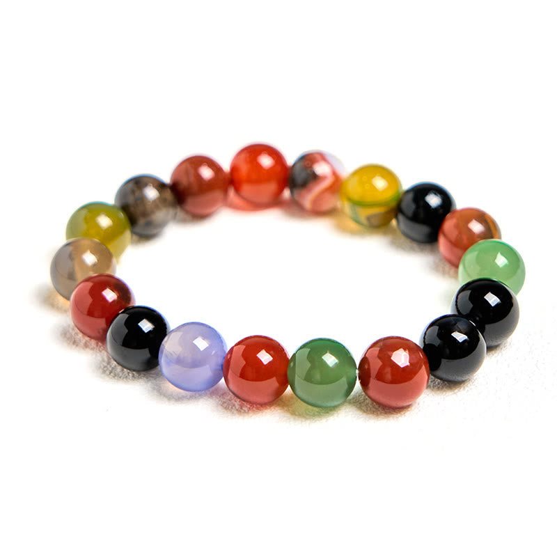 Fortune Jewel Natural Colorful Chalcedony Agate Harmony Bracelet