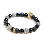 Fortune Jewel Lava Rock Black Onyx Picasso Jasper Healing Bracelet