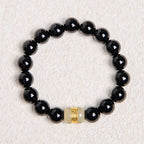 Fortune Jewel Natural Black Onyx Jade Support Bracelet