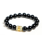 Fortune Jewel Natural Black Onyx Jade Support Bracelet