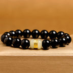 Fortune Jewel Natural Black Onyx Jade Support Bracelet