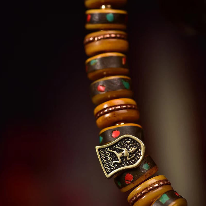Fortune Jewel Tibetan Camel Bone Dice Tassel Protection Bracelet