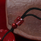 Fortune Jewel Natural Cinnabar Lotus Peace Buckle Blessing Necklace String Pendant