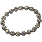 Fortune Jewel Vintage Distressed Knife Carving Pattern Copper Brass Beads Wealth Bracelet