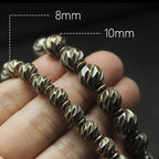 Fortune Jewel Vintage Distressed Knife Carving Pattern Copper Brass Beads Wealth Bracelet