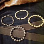 Fortune Jewel Vintage Distressed Knife Carving Pattern Copper Brass Beads Wealth Bracelet