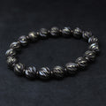Fortune Jewel Vintage Distressed Knife Carving Pattern Copper Brass Beads Wealth Bracelet
