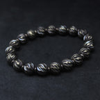 Fortune Jewel Vintage Distressed Knife Carving Pattern Copper Brass Beads Wealth Bracelet