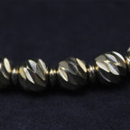 Fortune Jewel Vintage Distressed Knife Carving Pattern Copper Brass Beads Wealth Bracelet