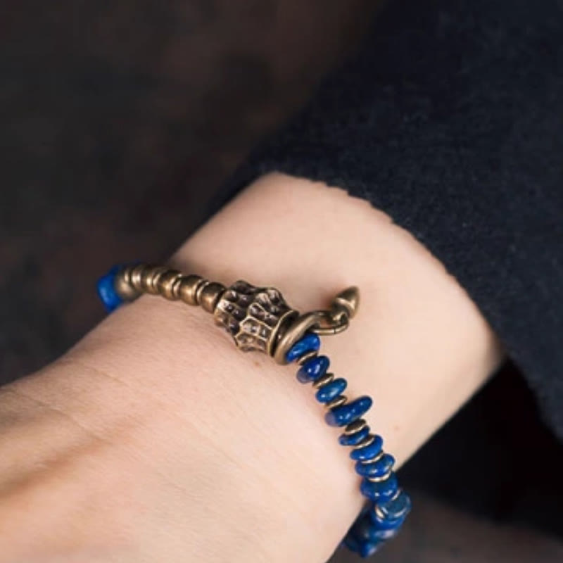 Fortune Jewel Vintage Irregular Shape Design Lazurite Positive Bracelet