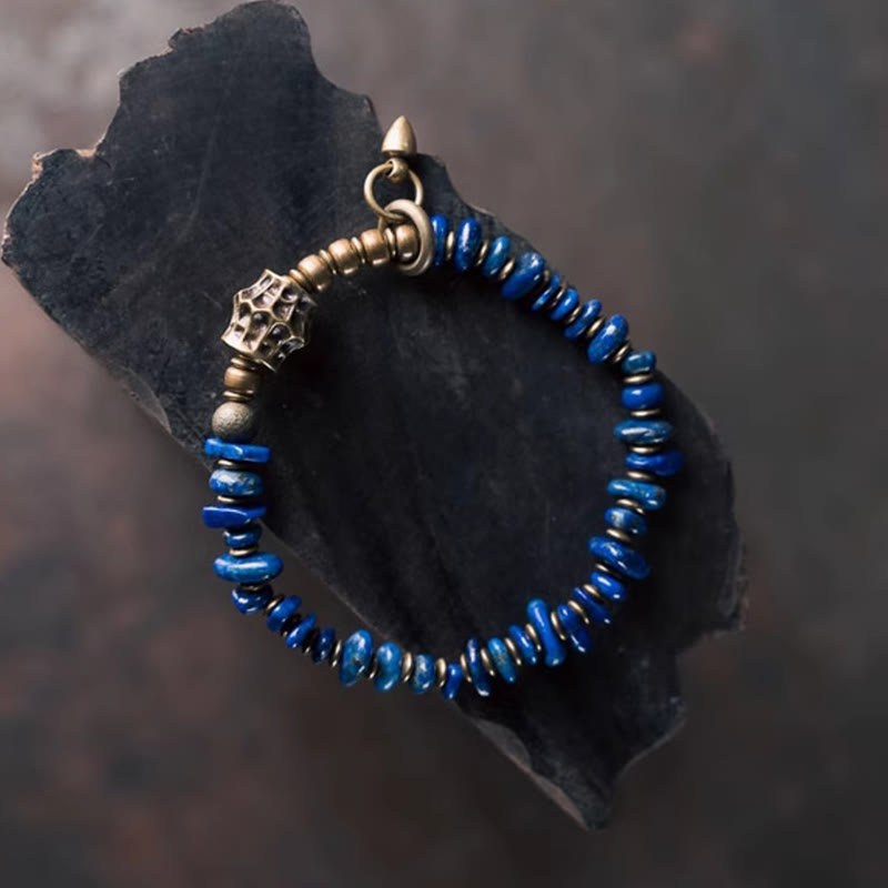 Fortune Jewel Vintage Irregular Shape Design Lazurite Positive Bracelet