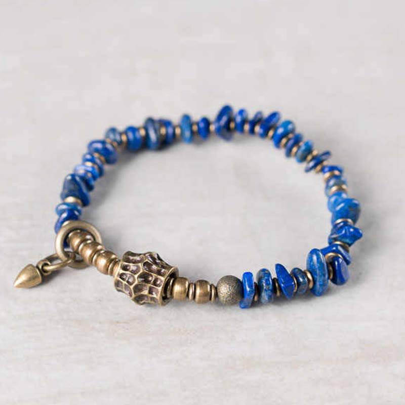 Fortune Jewel Vintage Irregular Shape Design Lazurite Positive Bracelet