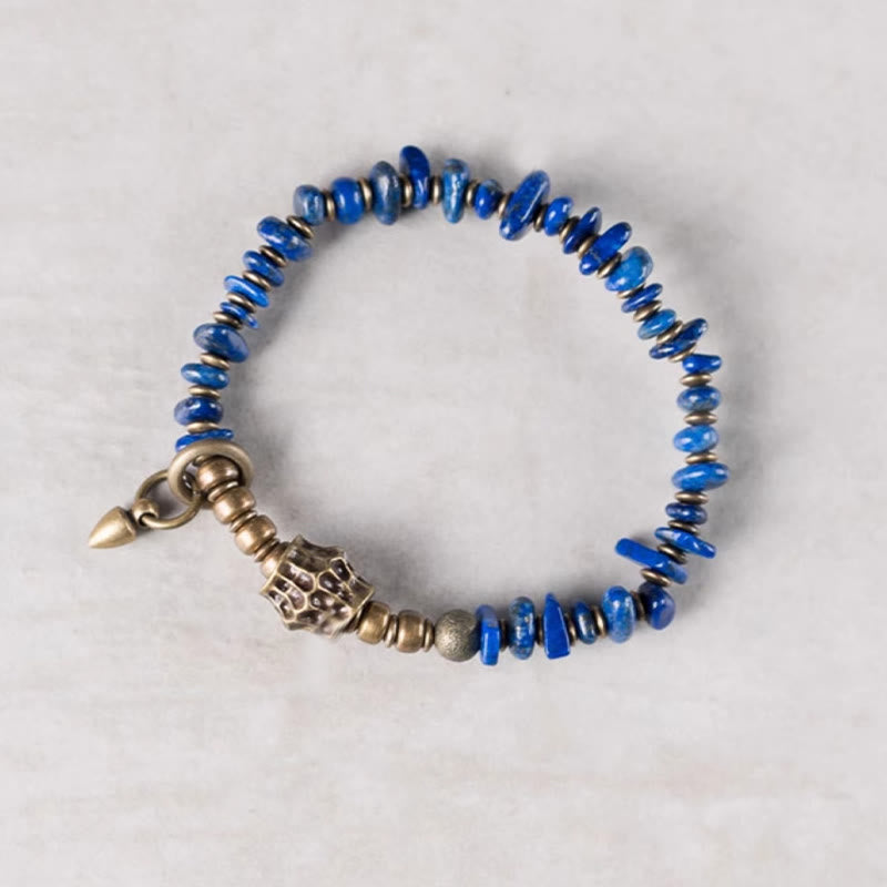 Fortune Jewel Vintage Irregular Shape Design Lazurite Positive Bracelet