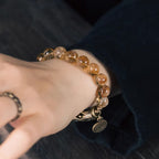 Fortune Jewel Daily Retro 10mm Citrine Beads Protection Bracelet