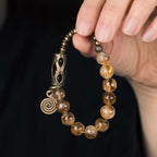 Fortune Jewel Daily Retro 10mm Citrine Beads Protection Bracelet