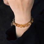 Fortune Jewel Daily Retro 10mm Citrine Beads Protection Bracelet