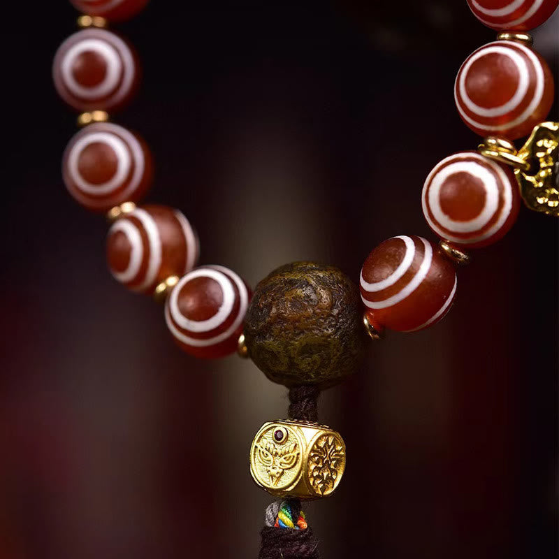 Buddha Stones Tibetan Zakiram Red Agate Confidence Bracelet