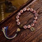 Buddha Stones Tibetan Zakiram Red Agate Confidence Bracelet