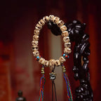 Fortune Jewel Tibetan Camel Bone Garuda Carved Protection Tassel Bracelet