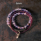 Fortune Jewel Retro 6mm Amethyst 4mm Garnet Multilayer Balance Bracelet