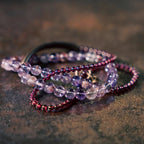 Fortune Jewel Retro 6mm Amethyst 4mm Garnet Multilayer Balance Bracelet