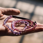 Fortune Jewel Retro 6mm Amethyst 4mm Garnet Multilayer Balance Bracelet