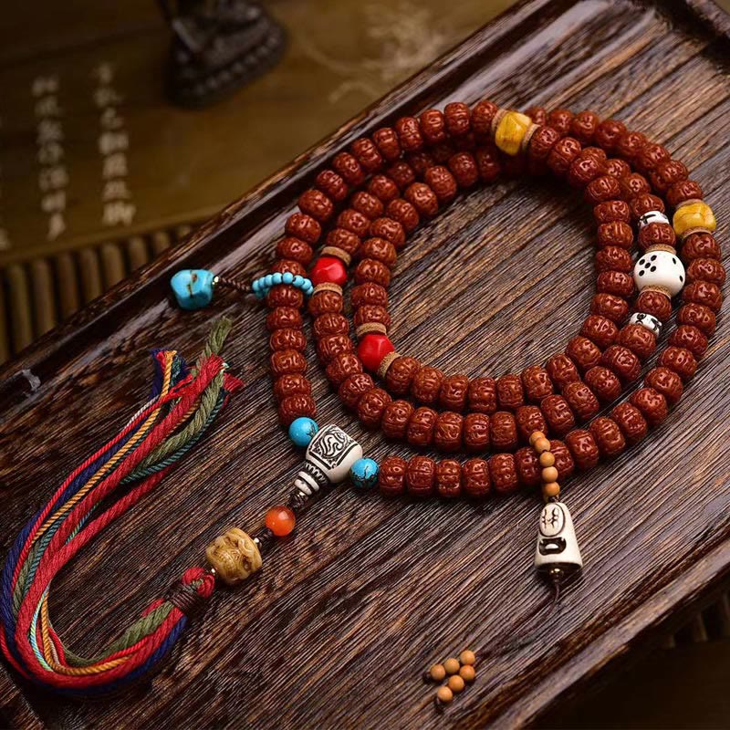 Fortune Jewel 108 Beads Rudraksha Bodhi Seed Wealth Tassel Mala