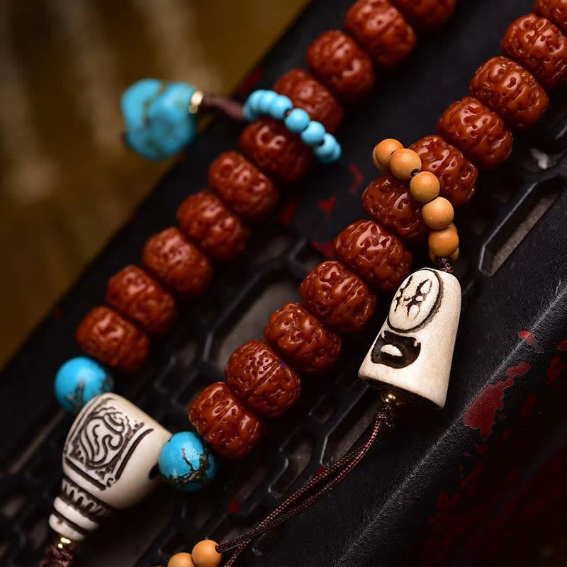 Fortune Jewel 108 Beads Rudraksha Bodhi Seed Wealth Tassel Mala