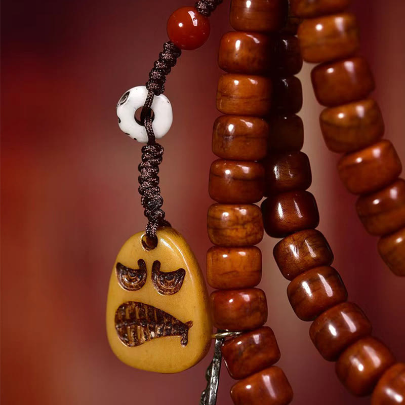 Fortune Jewel Tibet 108 Beads Bone Beads Dzi Bead Strength Mala