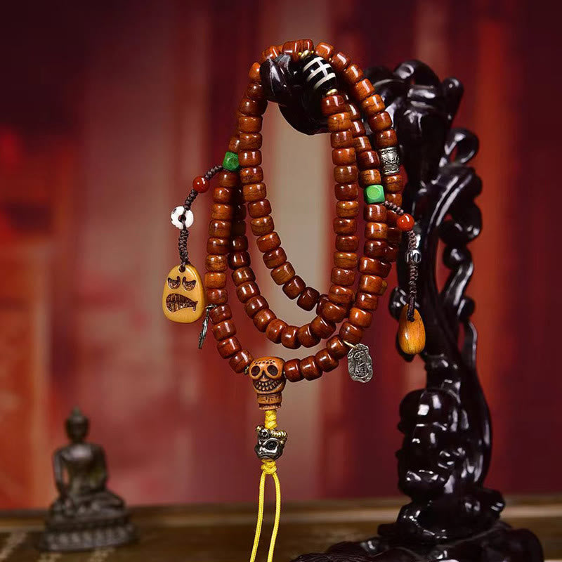 Fortune Jewel Tibet 108 Beads Bone Beads Dzi Bead Strength Mala