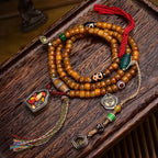 Fortune Jewel Tibetan 108 Beads Camel Bone Luck Tassel Mala