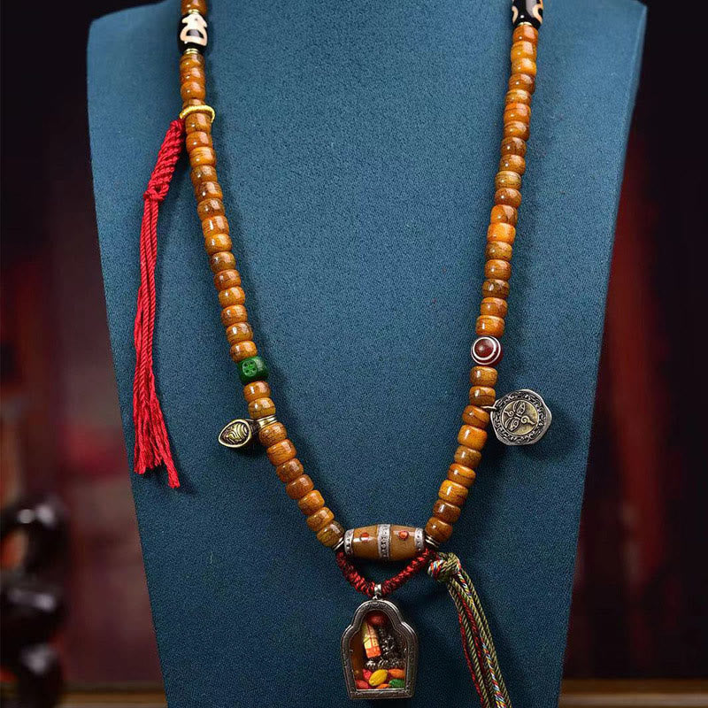 Fortune Jewel Tibetan 108 Beads Camel Bone Luck Tassel Mala