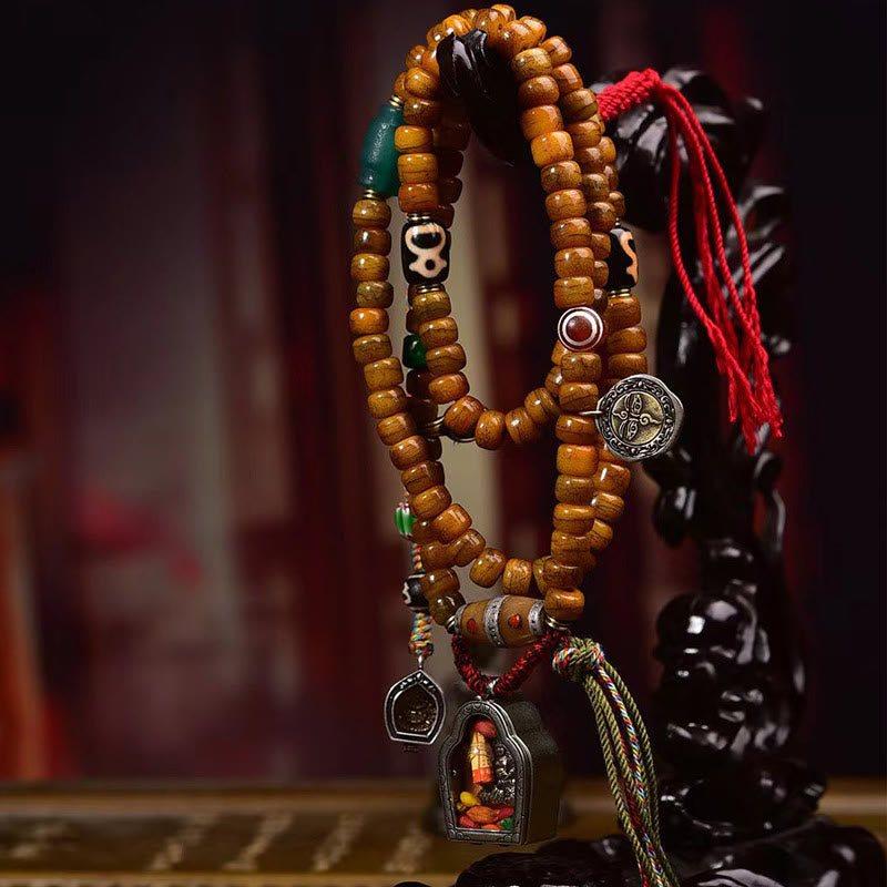 Fortune Jewel Tibetan 108 Beads Camel Bone Luck Tassel Mala