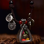 Fortune Jewel Tibetan Medicine Buddha Compassion Braided Rope Necklace Pendant
