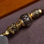 Fortune Jewel Tibet Dzi Bead Om Mani Padme Hum Protection Necklace Pendant