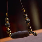 Fortune Jewel Tibet Dzi Bead Om Mani Padme Hum Protection Necklace Pendant