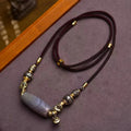 Fortune Jewel Tibet Dzi Bead Om Mani Padme Hum Protection Necklace Pendant