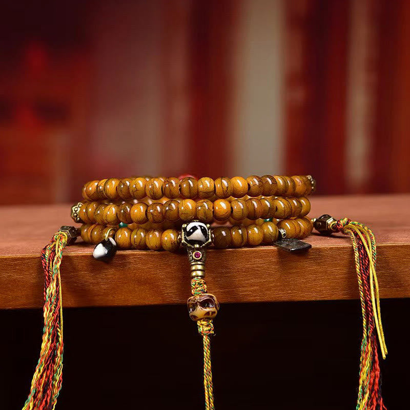Fortune Jewel Tibetan 108 Beads Bone Beads Dzi Bead Keep Away Evil Spirits Mala