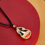 Fortune Jewel 925 Sterling Silver Peach Blossom Cat Gourd Pattern Protection Necklace Pendant