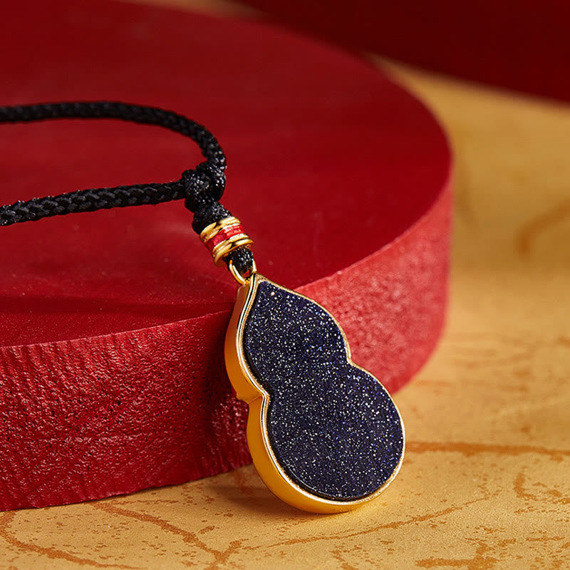 Fortune Jewel 925 Sterling Silver Peach Blossom Cat Gourd Pattern Protection Necklace Pendant
