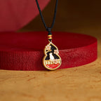 Fortune Jewel 925 Sterling Silver Peach Blossom Cat Gourd Pattern Protection Necklace Pendant