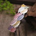 Fortune Jewel Colorful Leaves Alloy Luck Elastic Bracelet Bangle