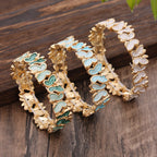 Fortune Jewel Colorful Butterfly Freedom Alloy Elastic Bracelet Bangle