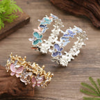 Fortune Jewel Colorful Butterfly Love Alloy Elastic Bracelet Bangle