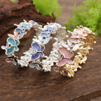 Fortune Jewel Colorful Butterfly Love Alloy Elastic Bracelet Bangle