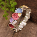Fortune Jewel The Tree Of Life Round Pattern Unity Alloy Elastic Bracelet Bangle