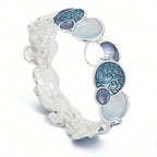 Fortune Jewel The Tree Of Life Round Pattern Unity Alloy Elastic Bracelet Bangle