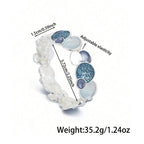 Fortune Jewel The Tree Of Life Round Pattern Unity Alloy Elastic Bracelet Bangle