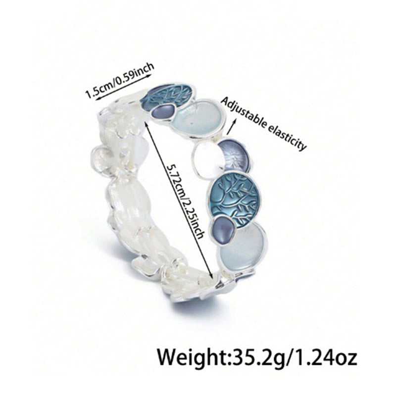 Fortune Jewel The Tree Of Life Round Pattern Unity Alloy Elastic Bracelet Bangle